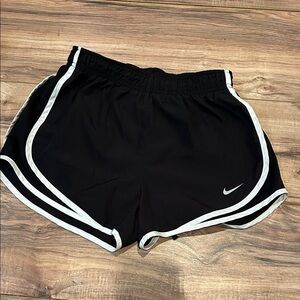 Nike Women's Black and White Athletic Shorts